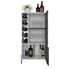 Core Dallas Storage & Drinks Cupboard in White & Carbon Grey Oak Effect - Price Crash Furniture