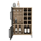 Core Harvard Drinks Bar in Grey & Washed Oak Effect - Price Crash Furniture