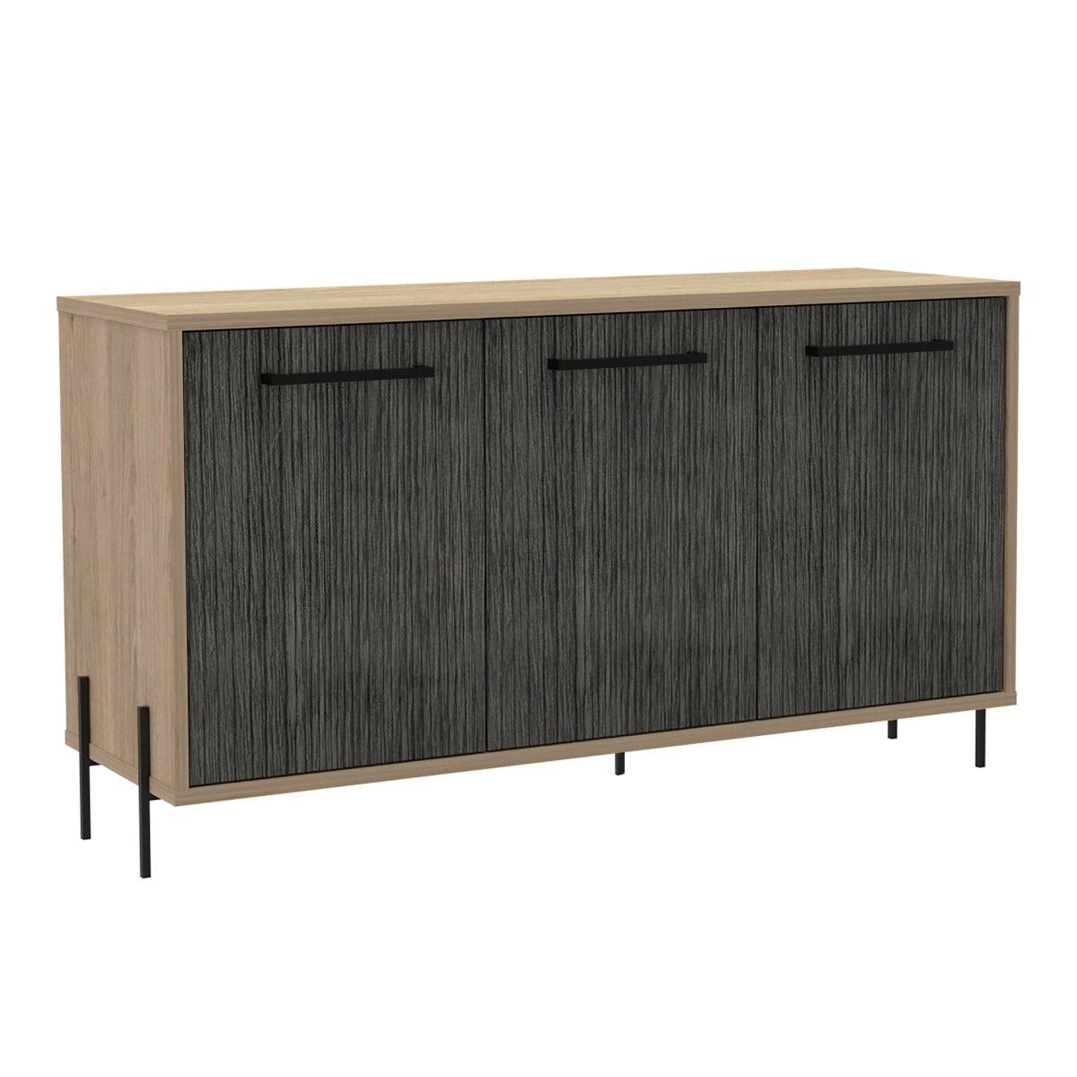 Core Harvard Medium Sideboard in Grey & Washed Oak Effect - Price Crash Furniture