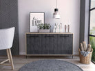 Core Harvard Medium Sideboard in Grey & Washed Oak Effect - Price Crash Furniture