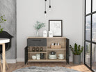 Core Harvard Small Sideboard in Grey & Washed Oak Effect - Price Crash Furniture