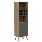 Core Manhattan Bleached Pine Effect Tall Bar Cabinet - Price Crash Furniture