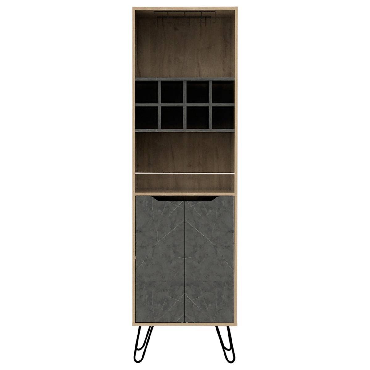 Core Manhattan Bleached Pine Effect Tall Bar Cabinet - Price Crash Furniture