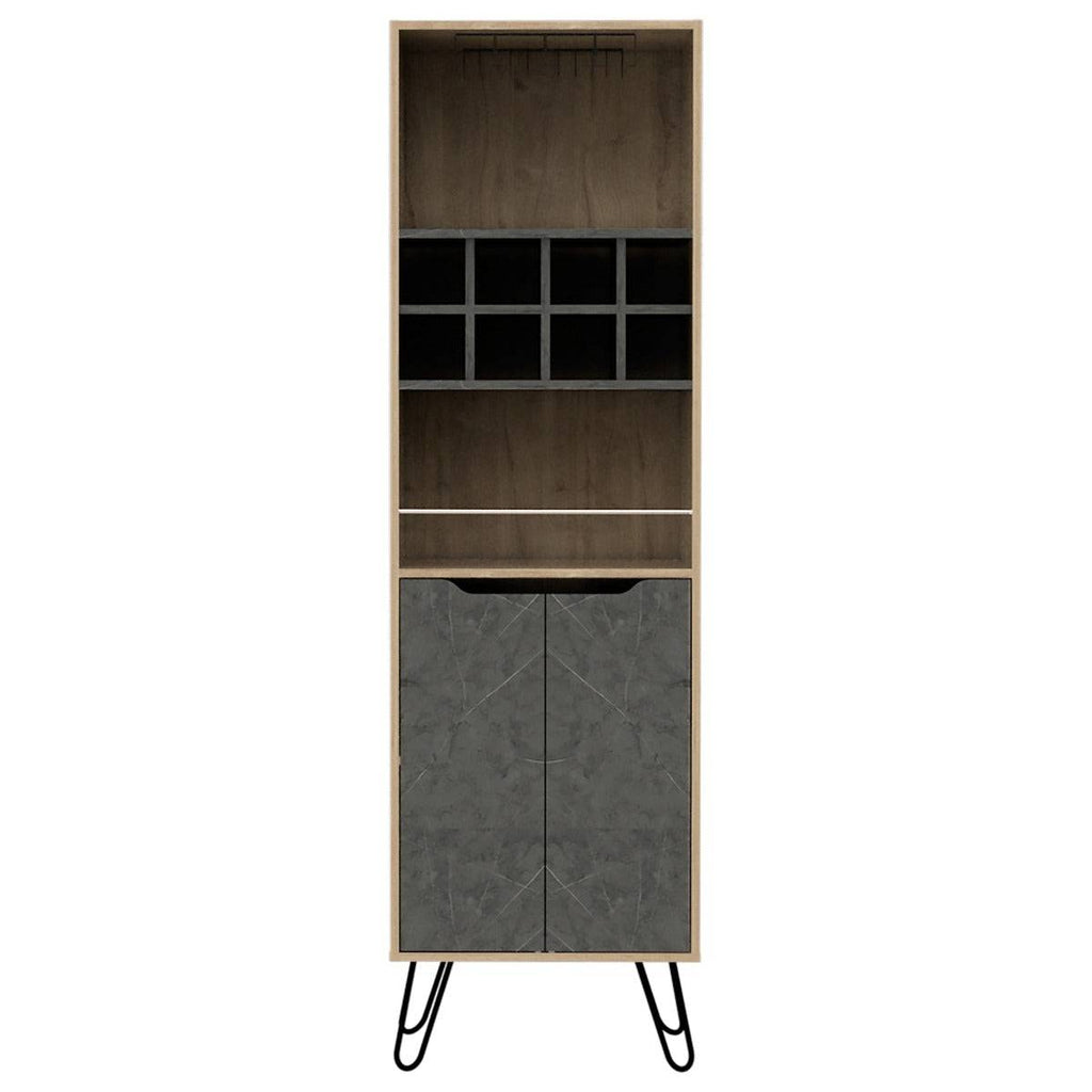 Core Manhattan Bleached Pine Effect Tall Bar Cabinet - Price Crash Furniture