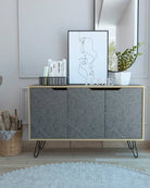 Core Manhattan Bleached Pine Medium 3 Door Sideboard - Price Crash Furniture