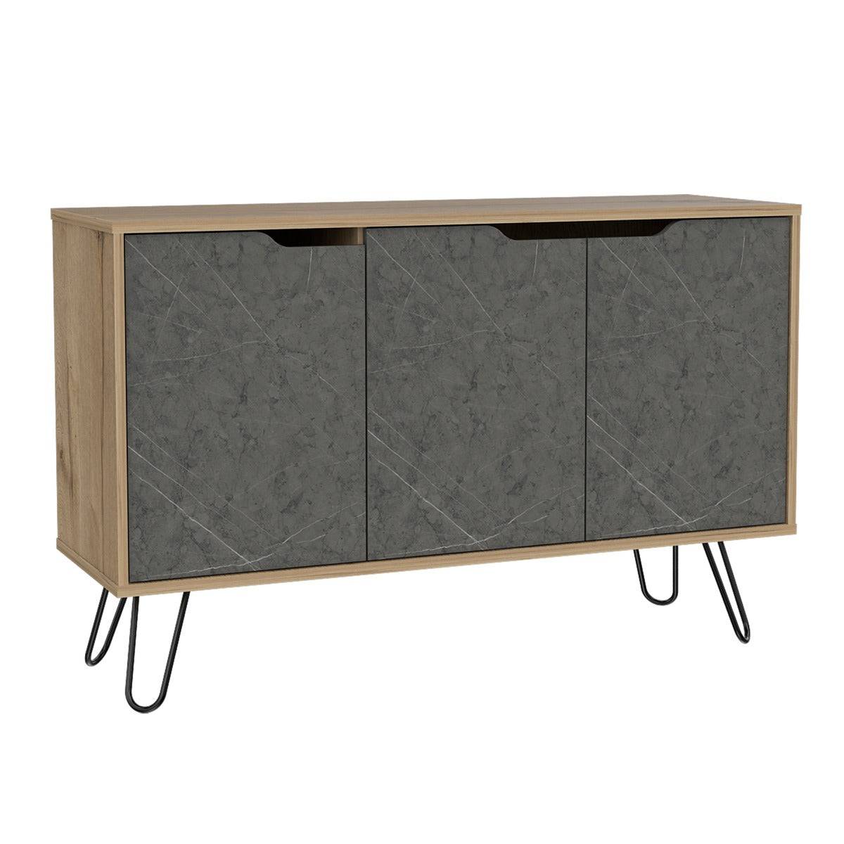 Core Manhattan Bleached Pine Medium 3 Door Sideboard - Price Crash Furniture