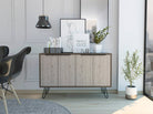 Core Nevada Large 4 Door Sideboard in Grey & Smoked Oak Effect - Price Crash Furniture