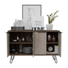 Core Nevada Large 4 Door Sideboard in Grey & Smoked Oak Effect - Price Crash Furniture