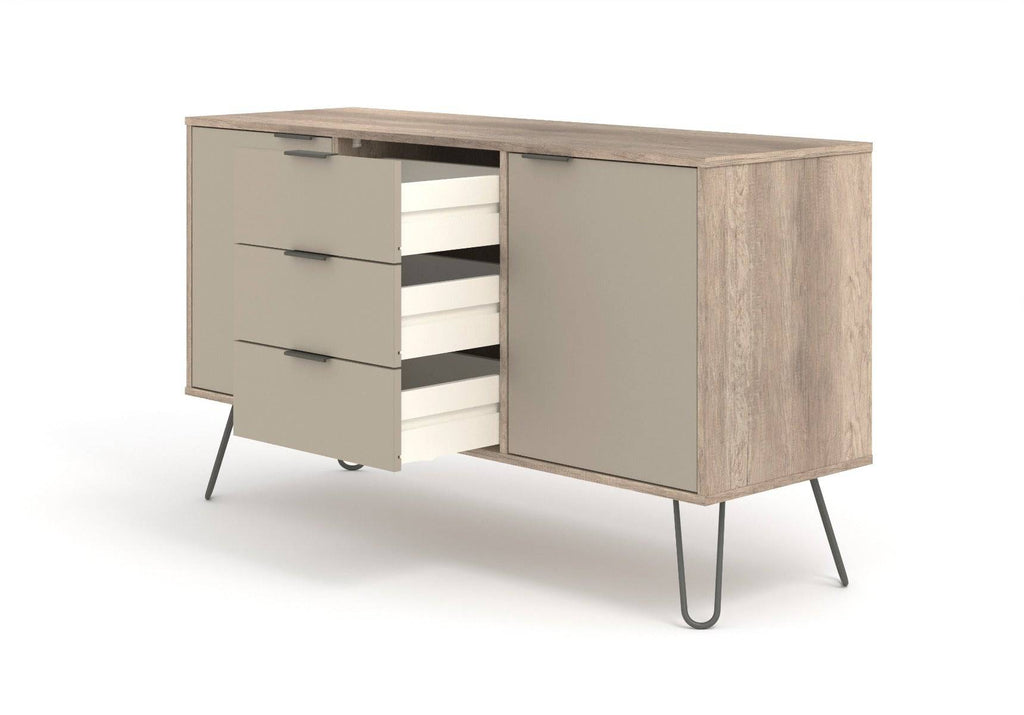 Core Products Augusta Medium Sideboard 2 Doors 3 Drawers in Driftwood & Calico - Price Crash Furniture