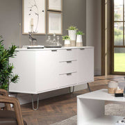 Core Products Augusta Medium Sideboard 2 Doors 3 Drawers in White - Price Crash Furniture