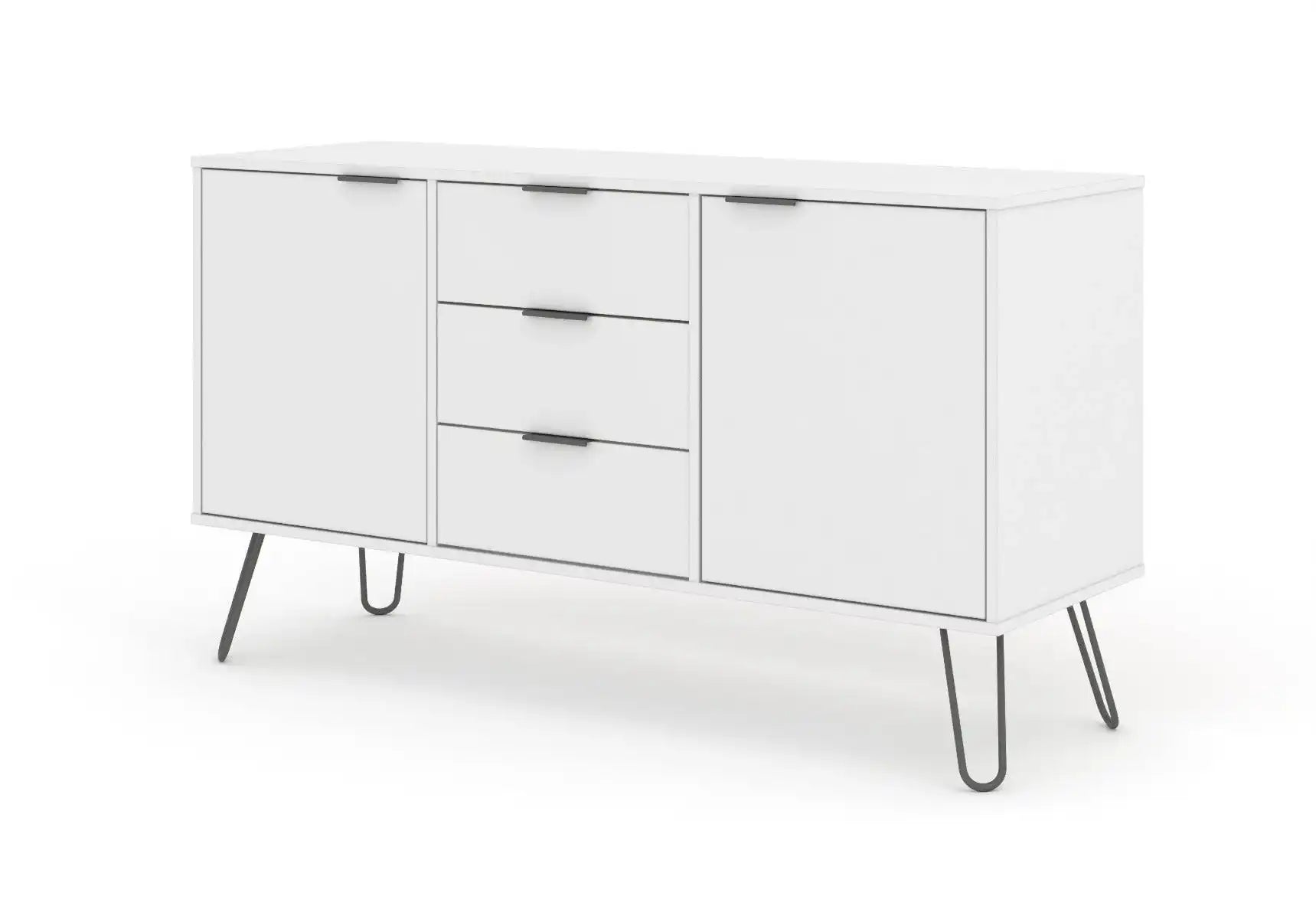 Core Products Augusta Medium Sideboard 2 Doors 3 Drawers in White - Price Crash Furniture