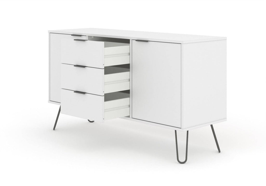 Core Products Augusta Medium Sideboard 2 Doors 3 Drawers in White - Price Crash Furniture