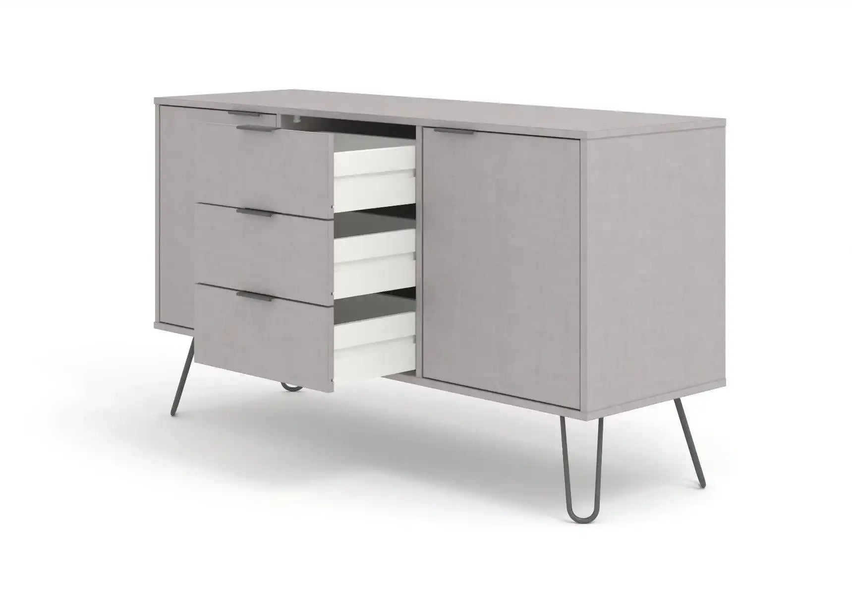 Core Products Augusta Medium Sideboard with 2 Doors & 3 Drawers in Grey - Price Crash Furniture