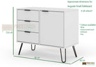 Core Products Augusta Small Sideboard 1 Door 3 Drawer in Driftwood & Calico - Price Crash Furniture