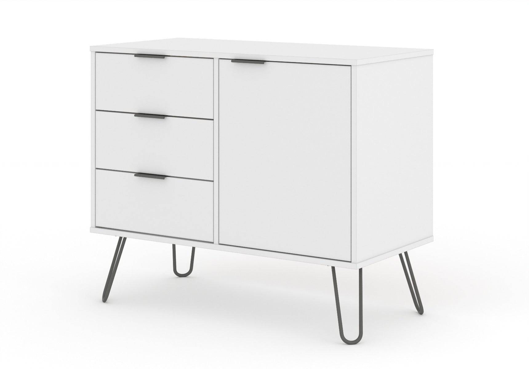 Core Products Augusta Small Sideboard 1 Door 3 Drawer in White - Price Crash Furniture