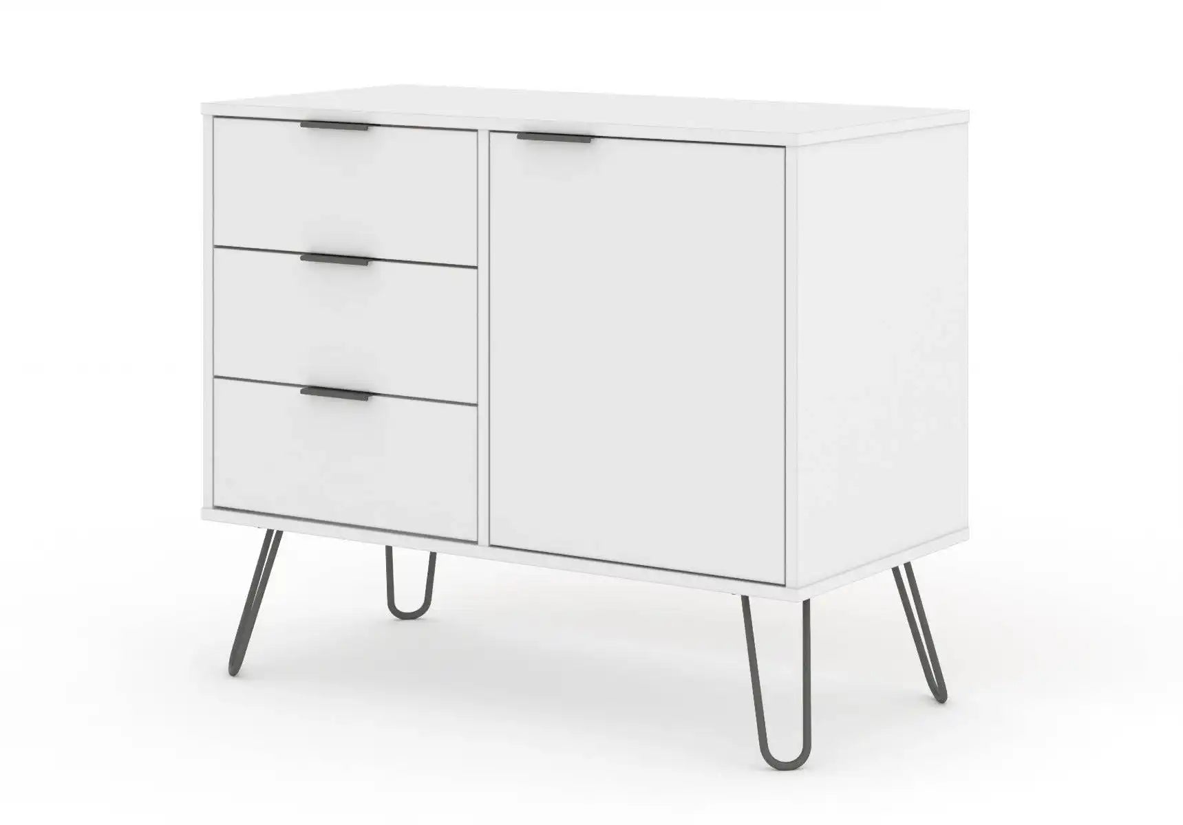 Core Products Augusta Small Sideboard 1 Door 3 Drawer in White - Price Crash Furniture
