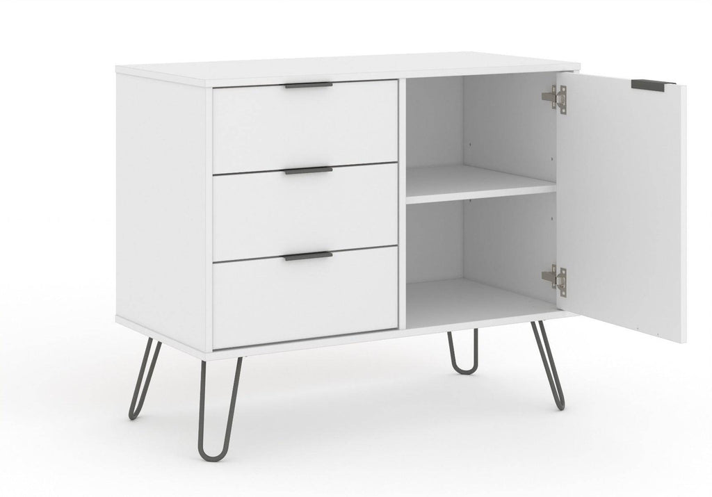 Core Products Augusta Small Sideboard 1 Door 3 Drawer in White - Price Crash Furniture