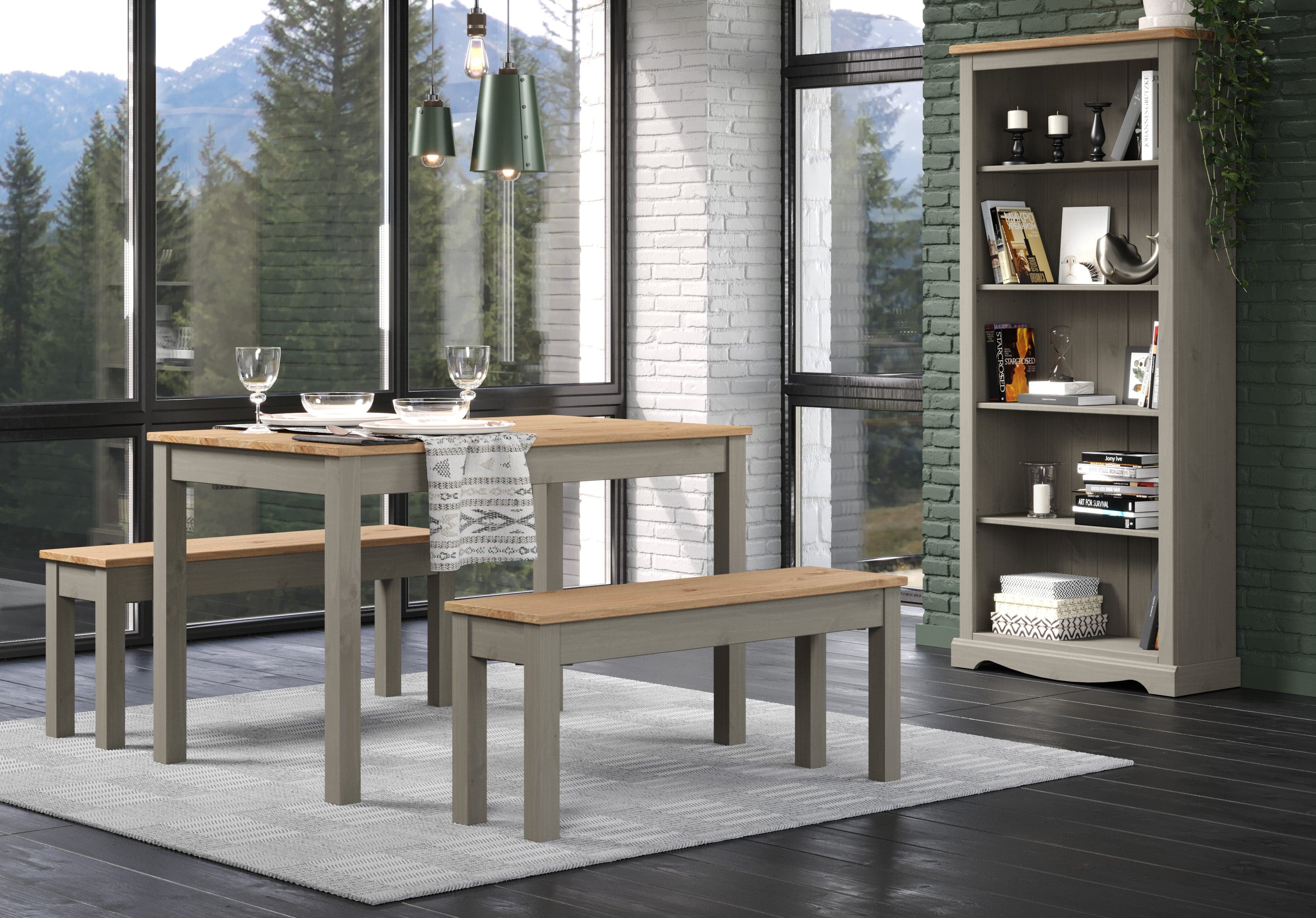 Core Products Corona Grey Washed Linea Bench for 1200mm Table - Price Crash Furniture