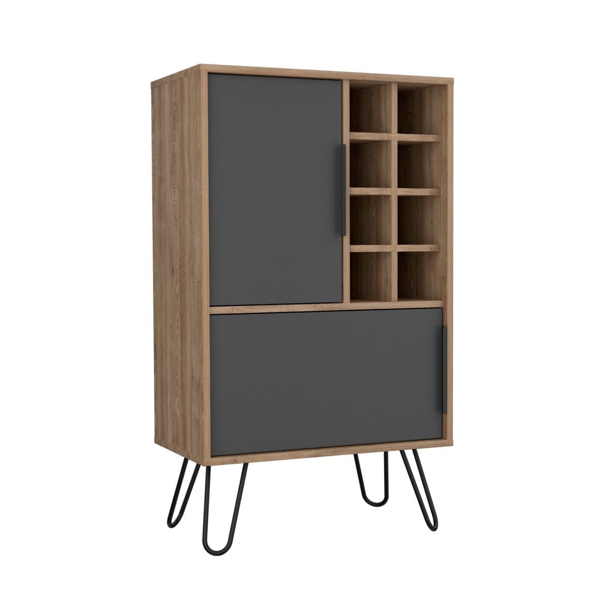 Core Vegas Bleached Oak Effect Drinks Bar Cabinet - Price Crash Furniture