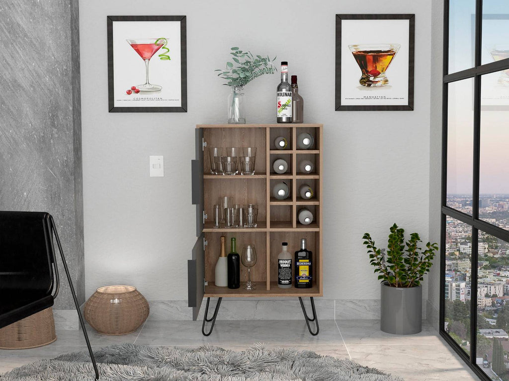 Core Vegas Bleached Oak Effect Drinks Bar Cabinet - Price Crash Furniture