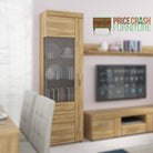 Cortina 1 Door Glazed Tall Display Cabinet (LH) In Grandson Oak - Price Crash Furniture