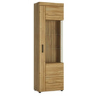 Cortina 1 Door Glazed Tall Display Cabinet (RH) In Grandson Oak - Price Crash Furniture