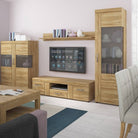 Cortina 1 Door Glazed Tall Display Cabinet (RH) In Grandson Oak - Price Crash Furniture