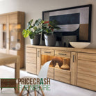 Cortina 4 Door Wide Glazed Sideboard In Grandson Oak - Price Crash Furniture