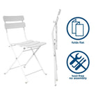 Cosco 3 Piece Folding Bistro Set in White (table + 2 chairs) - Price Crash Furniture