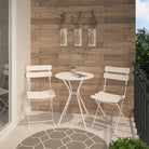 Cosco 3 Piece Folding Bistro Set in White (table + 2 chairs) - Price Crash Furniture