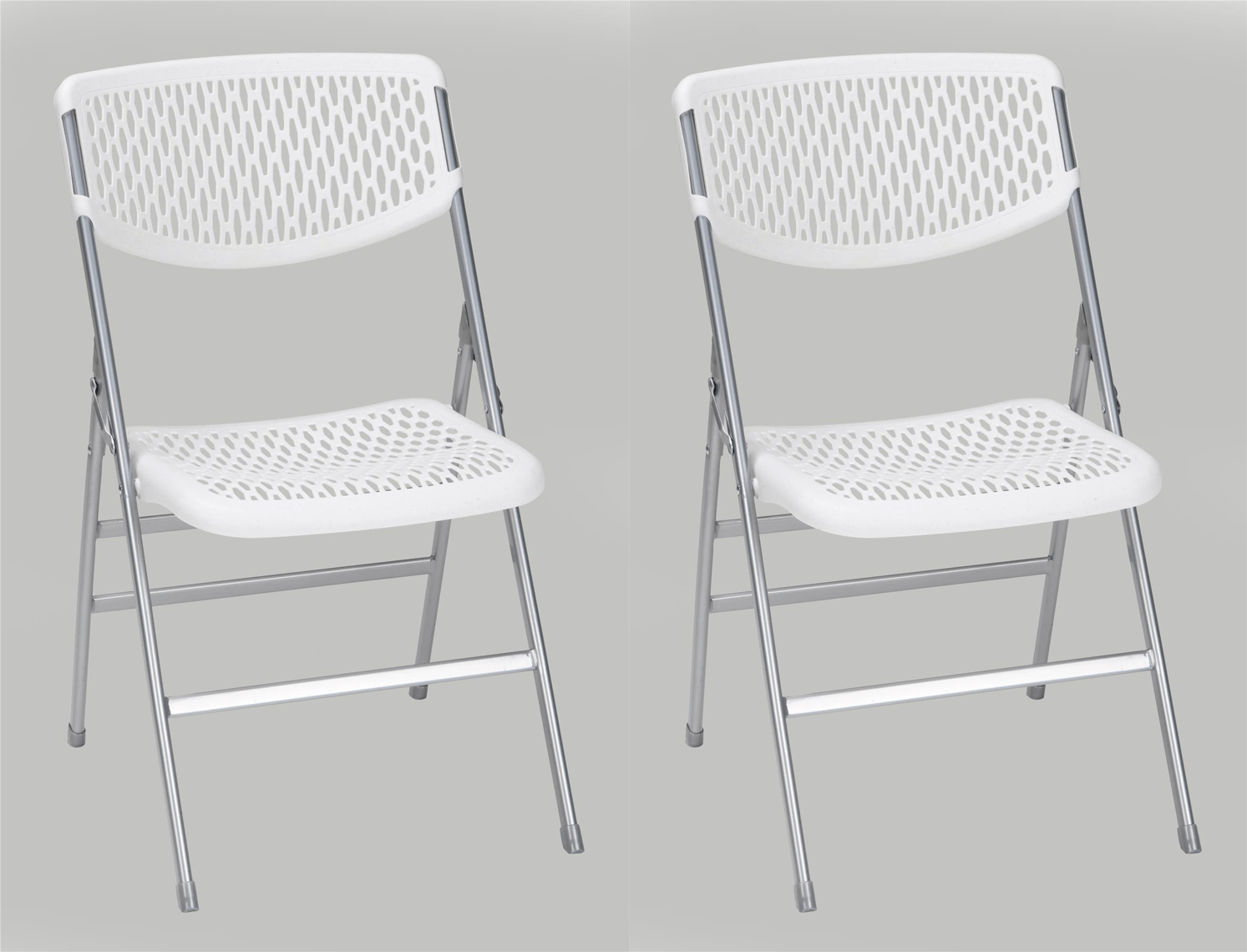 Cosco Commercial 2-pack XL Folding Chairs in White - Price Crash Furniture