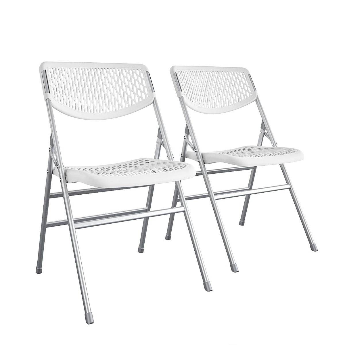 Cosco Commercial 2-pack XL Folding Chairs in White - Price Crash Furniture