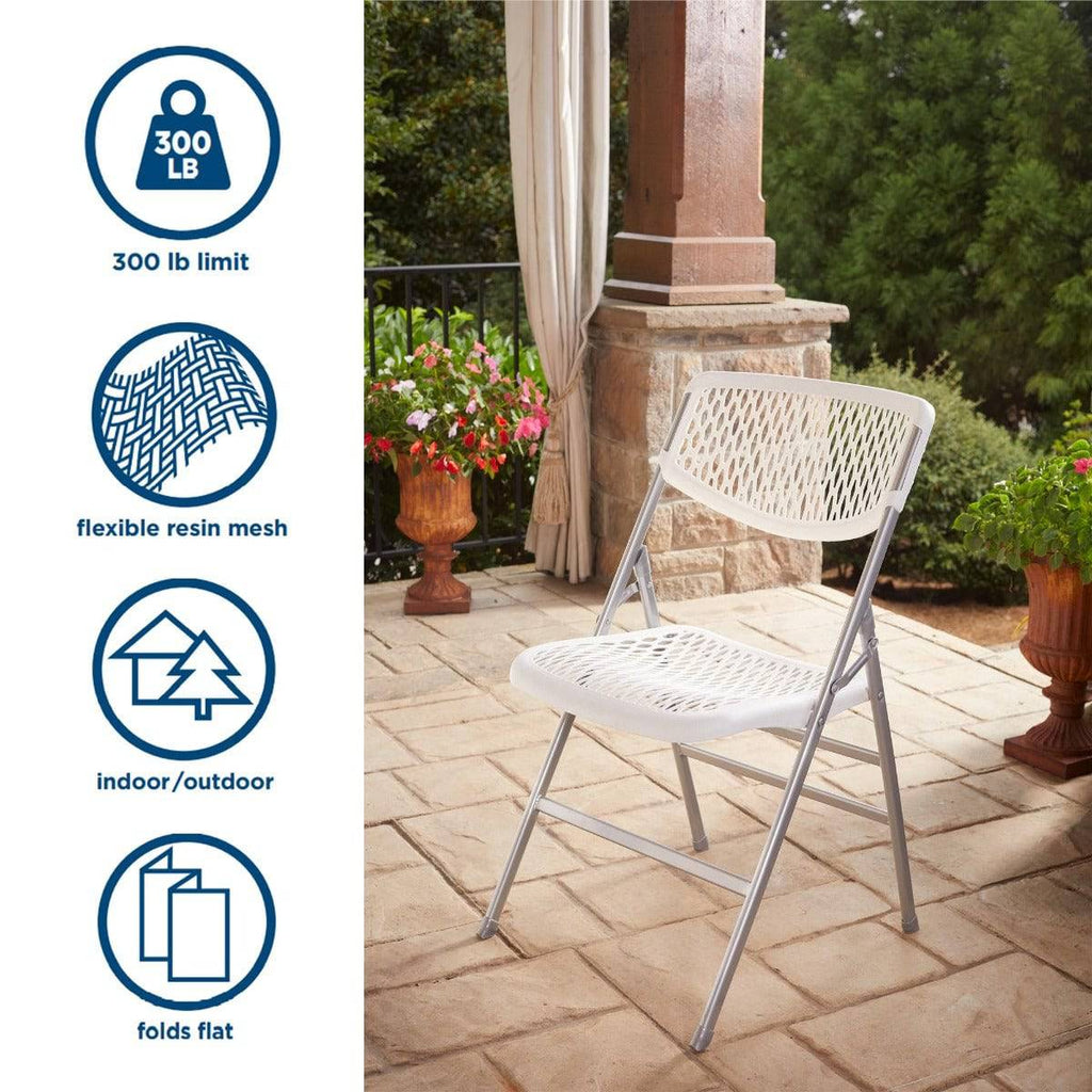Cosco Commercial 2-pack XL Folding Chairs in White - Price Crash Furniture