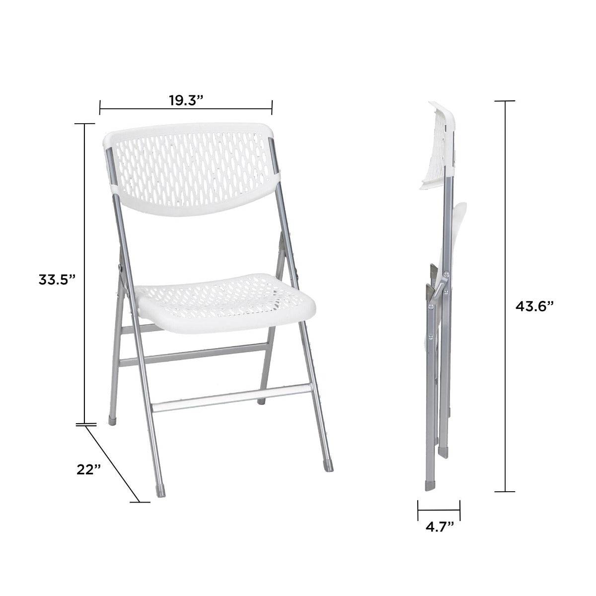 Cosco Commercial 2-pack XL Folding Chairs in White - Price Crash Furniture