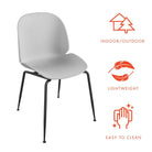 COSMOLIVING Aria Resin Dining Chair 4 pack in Light Grey - Price Crash Furniture