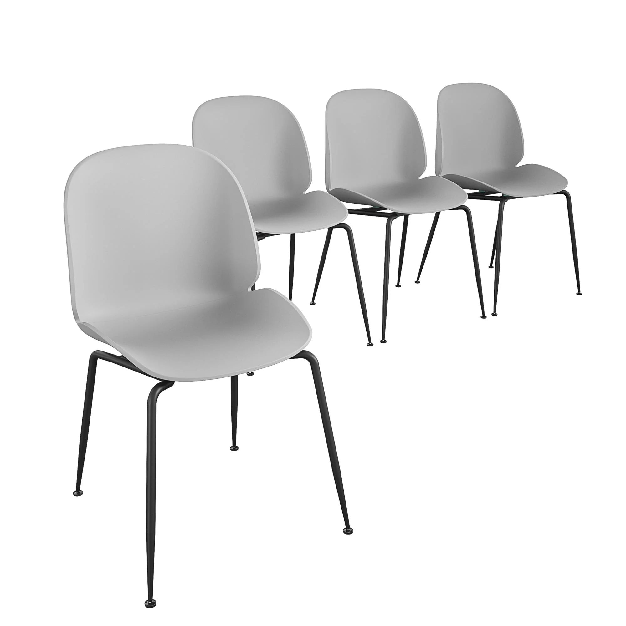 COSMOLIVING Aria Resin Dining Chair 4 pack in Light Grey - Price Crash Furniture