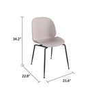 COSMOLIVING Aria Resin Dining Chair 4 pack in Light Pink - Price Crash Furniture