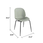 COSMOLIVING Aria Resin Dining Chair 4 pack in Light Sage Green - Price Crash Furniture