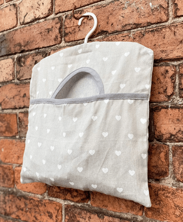 Cotton Peg Bag With Grey Hearts Design - Price Crash Furniture