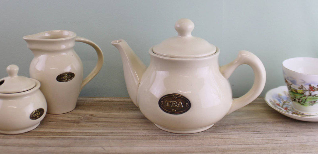 Country Cottage Cream Ceramic Teapot - Price Crash Furniture