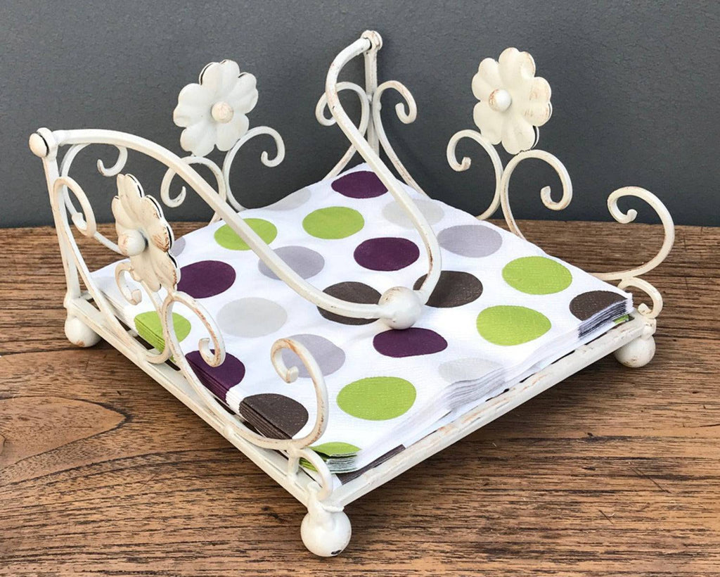 Cream Daisy Napkin Holder - Price Crash Furniture