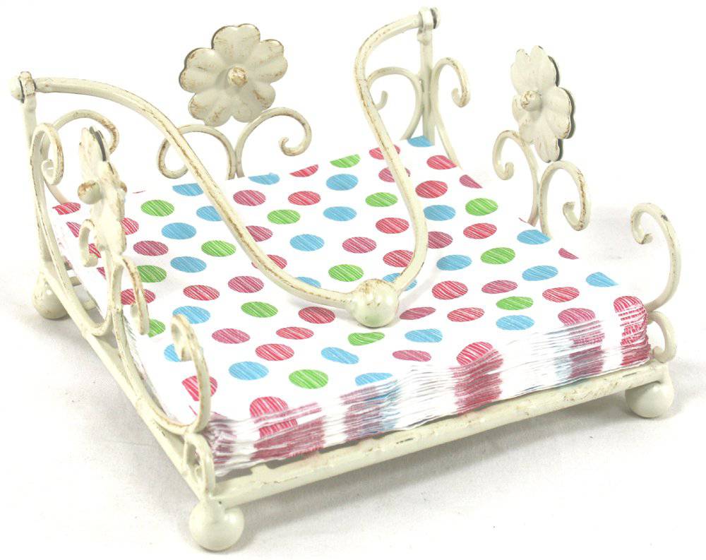 Cream Daisy Napkin Holder - Price Crash Furniture