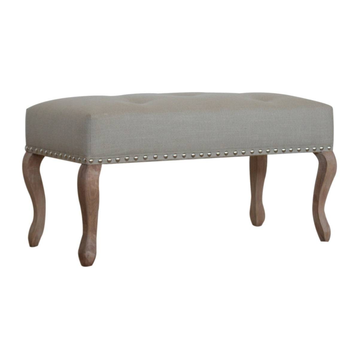 Cream Upholstered Studded Hallway and Dining Bench Seat - Price Crash Furniture