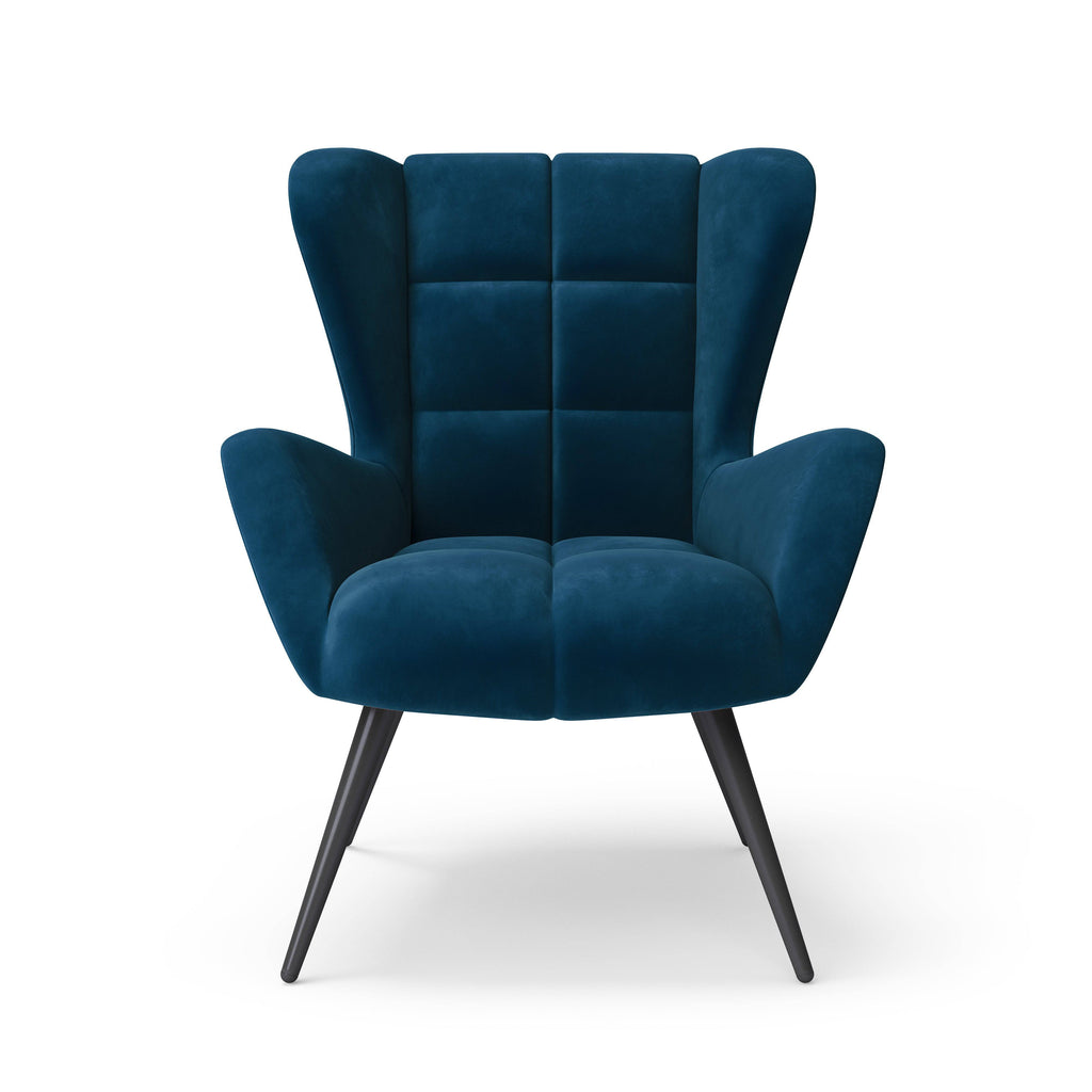 Dalton Accent Chair in Blue Velvet by Dorel - Price Crash Furniture