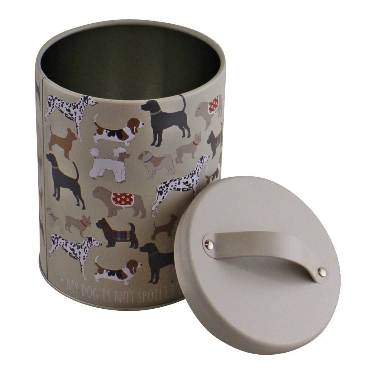 Dog Print Storage Tin, 16.5cm - Price Crash Furniture