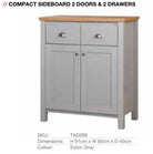 Eaton Compact Sideboard in Grey by TAD - Price Crash Furniture