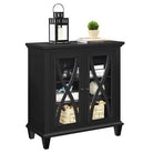 Ellington Glazed 2 Door Display Cabinet in Black by Dorel - Price Crash Furniture