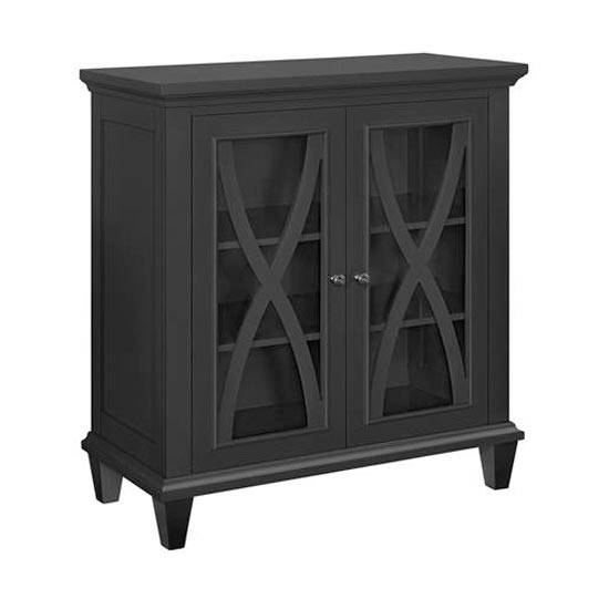 Ellington Glazed 2 Door Display Cabinet in Black by Dorel - Price Crash Furniture