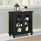 Ellington Glazed 2 Door Display Cabinet in Black by Dorel - Price Crash Furniture