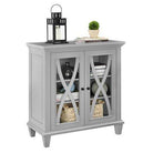 Ellington Glazed 2 Door Display Cabinet in Grey by Dorel - Price Crash Furniture